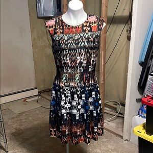 dressbarn Black and White Fit and Flare Mini Dress